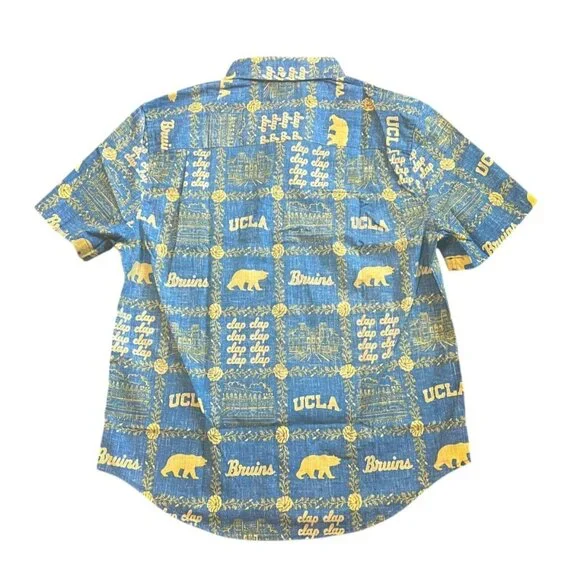 Reyn Spooner UCLA Bruins Mens Classic Hawaiian 1/4 Button Shirt Size M, L, XL - Picture 2 of 5